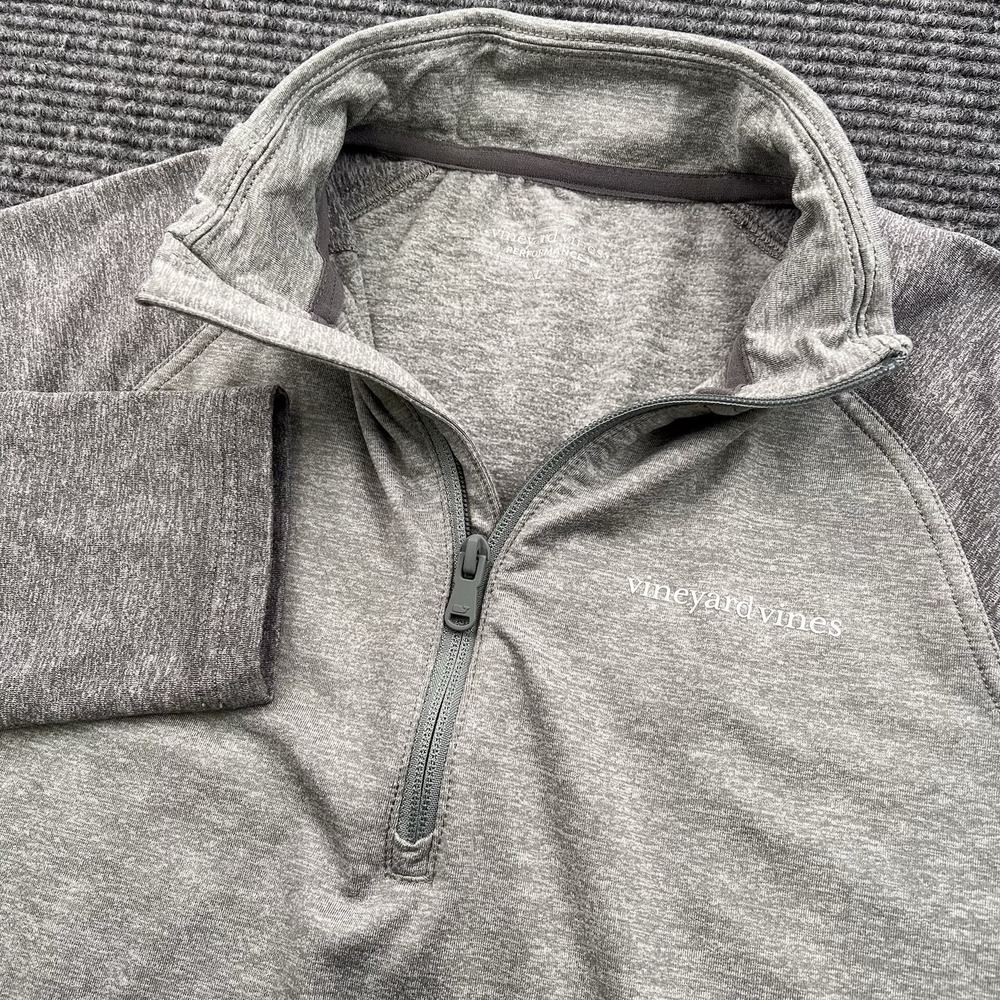 Vineyard Vines Performance 1/4 Zip Youth Girls XL Gray 3M Reflective Whale Logo